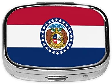Kvadratna Mini Kutija Za Pilule Zastave Missouri Organizator Metalnih Lijekova Za Putovanja Prijenosna Futrola