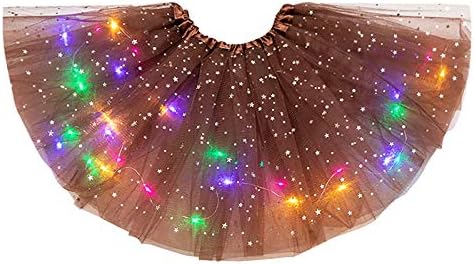 Pleted ženski sloj LED mrežasta svjetla Skirts 3 Ballerina Puffy suknje suknje za žene Trendy sa svijetlim