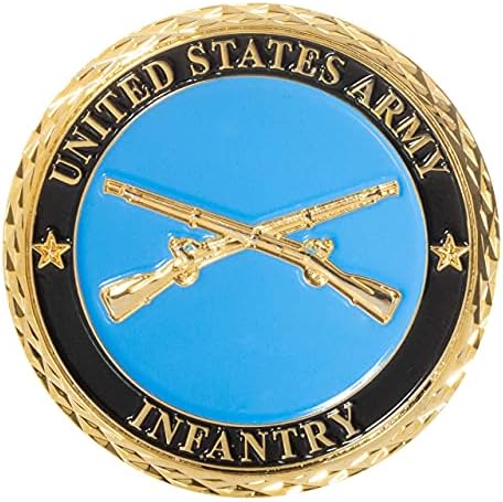 Američka vojska pješake ukrštene muskete Insignia Challenge Coin i Blue baršun prikaz