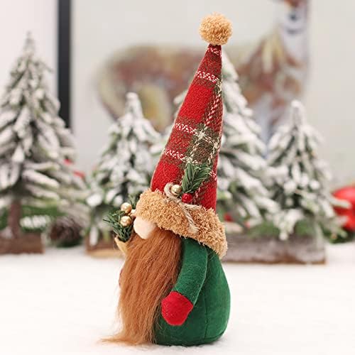 Božićni gnome ukrasi, 2 božićne ukrase pokloni GNOME Plish Buffalo Plaid Božićni ukrasi držite božićne grane