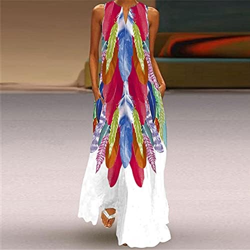 Jednostavne Maxi haljine za žene Ležerne ljetne haljine s V izrezom bez rukava za sunce dužina poda linija