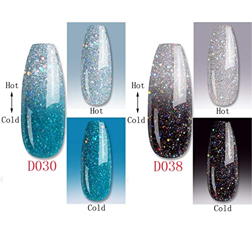 Gouserva Colors gel za promjenu boje za nokte set-temperature kolekcija Glitter Soak Off 6 Mood, Holiday