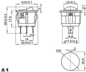 Promjer 6A 250VAC: 20 mm 3p Rokejski prekidač / kružni prekidač sa zelenim svjetlom