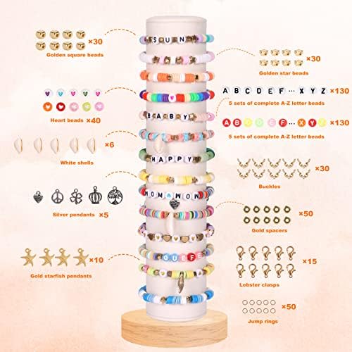 QUEFE 12600KOM, 105 boja, glinene perle za izradu narukvica, polimerne Heishi ravne perle sa 260kom perli