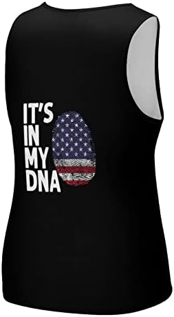 To je u mojoj DNK majici sa američkom zastavom bez rukava mišića Tee Bodybuilding fitnes trening potkošulja
