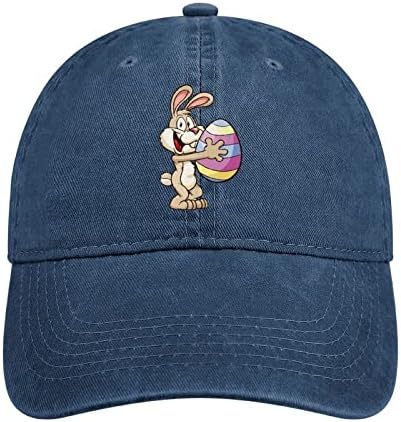 Uskršnji zeko drži veliko jaje uniseks traper šešir Ležerna bejzbol kapa Tata šešir kamiondžije kape sa