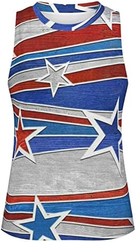 Ženska dan za neovisnost TANKS Spremljena patriotska košulja bez rukava 4. srpnja Stripes Stripes Tees American