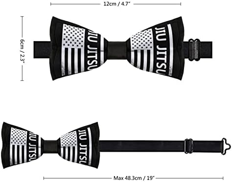 WEEDKEYCAT američka zastava Jiu-Jitsu Funny Necktie unaprijed vezane formalne leptir mašne podesive leptir