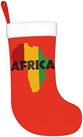 CutedWarf Rasta Afrika Karta Božićna čarapa Xmas Holiday ukrasi Kamin Viseća čarapa 18 inča čarape