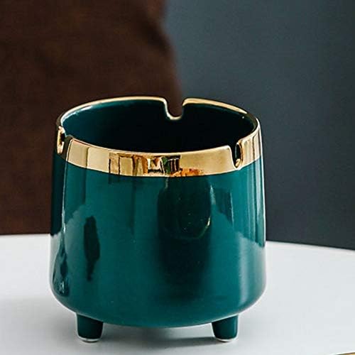 Xwwdp zeleni zlatni okvir keramički pepeljarski kancelarijski ashtray porculan, modni kućni ukras gadget