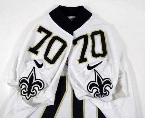 2017 New Orleans Saints Mitchell Loewen 70 Igra Polovni bijeli dres Benson Patch - nepotpisana NFL igra