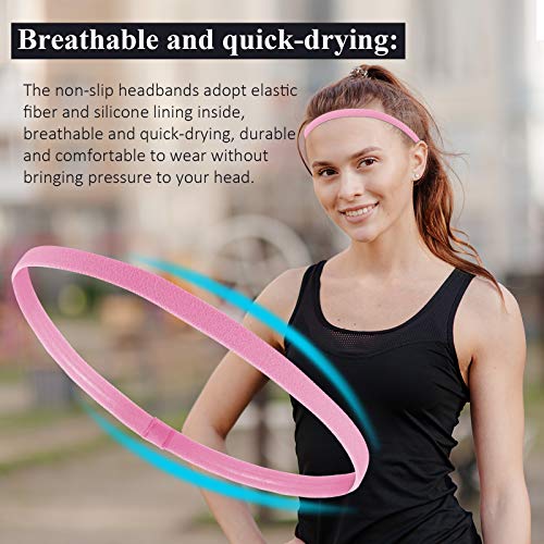 4 komada debele neklizajuće elastične sportske trake za kosu trake za kosu za žene i muškarce