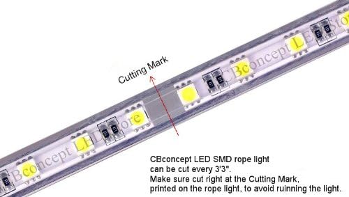 CBconcept 120vsmd5050-50M-G 120-voltna SMD5050 fleksibilna ravna LED traka za užad, kalem od 165 stopa,