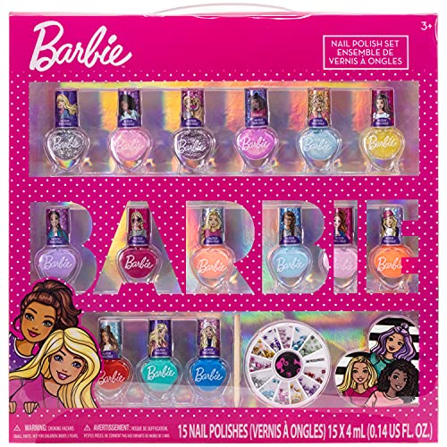 Townley Girl Barbie netoksični piling - Off brzo sušenje lakova za nokte aktivnost set šminke za djevojčice,