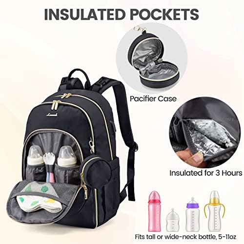 Lovevook Back Back Raksak, torbe za bebe s prenosnim jastukom za mijenjanje, kućište za pacifikator, kolica,