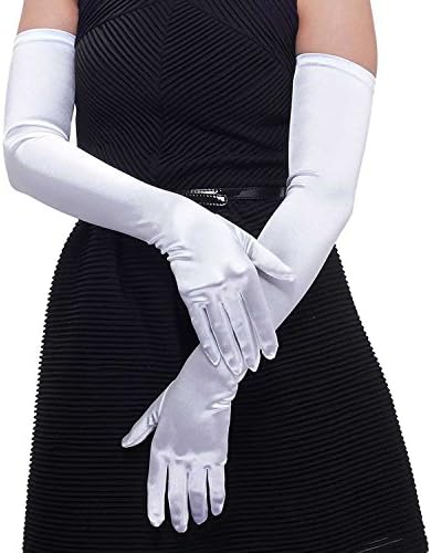 Duge operske rukavice za žene 1920-ih 20-ih satenske rukavice Kostimi svadbena večernja haljina dužine lakta,
