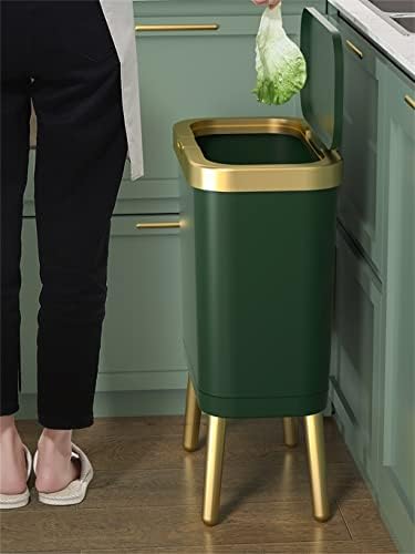 N / A 15L Zlatno smeće za kuhinju kupatilo četveronoginje push-tipa visokog stopala plastična uska kanta