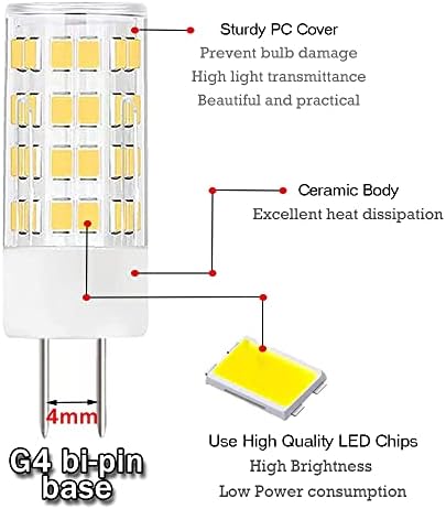 PIPIZHU G4 LED sijalica 4w 35W-40W halogena ekvivalentna G4 bi-pinska baza LED sijalica bez zatamnjivanja