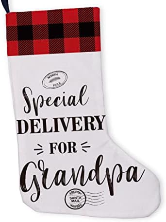 Golsoo Specijalna dostava za djed Burlap Božićna čarapa Best Deda Božićna čarapa Viseći pokloni za kućni