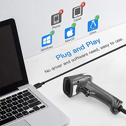EYOYO USB QR 2D skener barkoda, ručni žičani bar šipka PDF417 Matrica podataka za mobilno plaćanje, POS