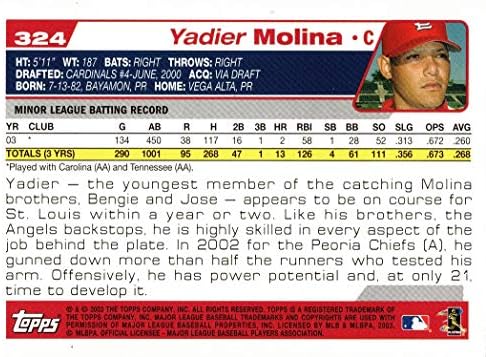 Baseball 324 Yadier Molina Rookie kartica