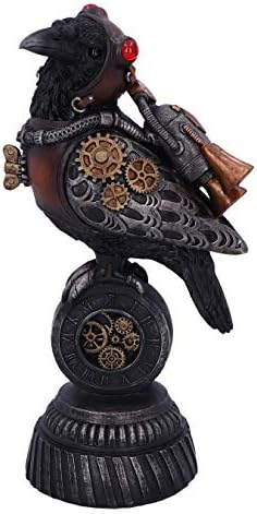 Nemesis sada Steampunk Rivet Raven Mechanial Bird Figurica, 24cm, Bronza
