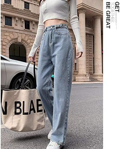 Ženske casual pantalone za žene traperice zatvarač na srednjem struku u nevolji ravni plus veličine ravno