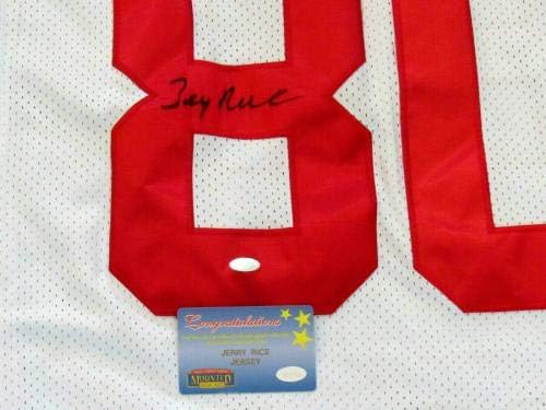 Jerry Rice 80 SF 49ers 1996 potpisan auto mitchell & ness dres montirane sjećanja - autogramirani NFL