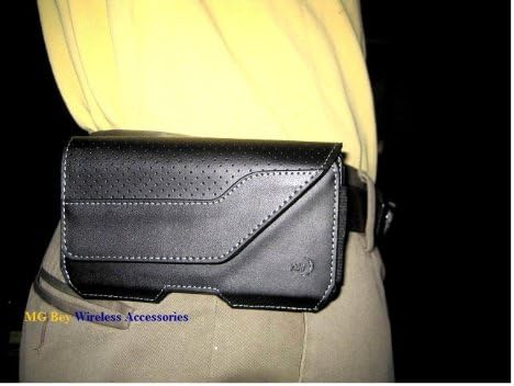 NITE IZE Crni izvršni odredni kožni horizontalni teška torbica za futrolu s prstenom fiksnom kaiševom kopčama