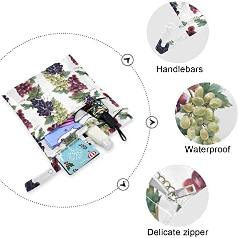 Zzxxb grožđe ispis Vodootporna vlažna torba za višekratnu krpu za ponovnu upotrebu pelene s džepom sa patentnim