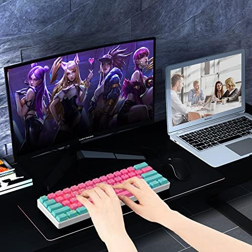 Mosptnspg Bežična Bluetooth mehanička tastatura plavi prekidač, 60% prenosiva Ultra kompaktna RGB igračka