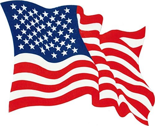 Mahanje u SAD zastavi - crvena, bijela i plava - naljepnica odbojnika / naljepnica