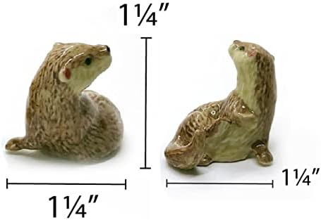 Witnystore ½ visoke sive morske figurice - kolekcionarna malena životinjska umjetnička keramika - minijaturni