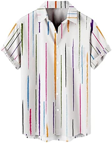 BMISEGM Ljeto Muška majice Muške 3D digitalni ispis Pocket kopča LEAL kratka rukava Opremljena haljina