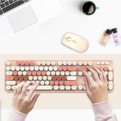 Kombinacija bežične tastature i miša SADES V2020, šarena bežična tastatura sa okruglim poklopcima tastera,veza