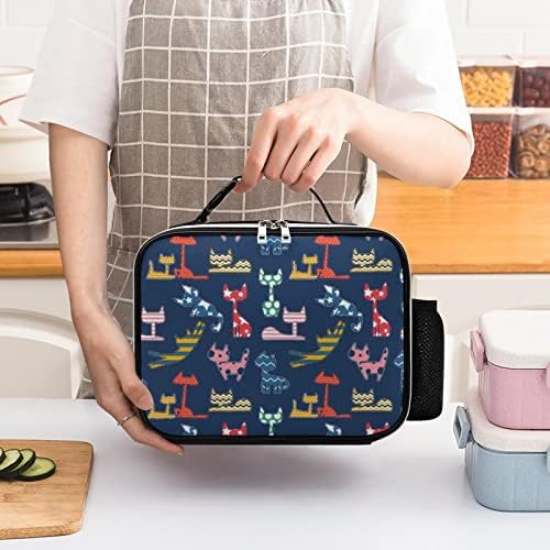 Kitten geometrijska kožna torba za ručak za višekratnu upotrebu paket obroka sa kopčom za Kancelarijska
