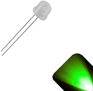 Svjetionici LED 4.8 mm/5mm slamnati šešir sa mat difuznim objektivom LED-čisto zelena LED-Ultra Bright