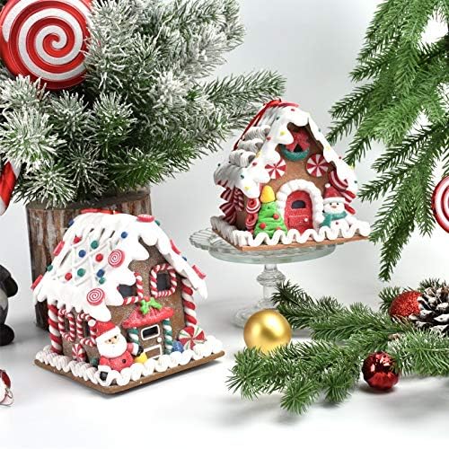 WYBFZTT-188 Božićni ukrasi, hljeb, zemlja, privjesak od bombona, kuća od medenjaka sa svjetlima, izlog za