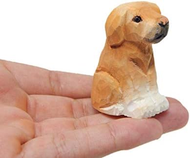 Labrador retriver pas štenad figurinski minijaturni rezbarenje drveta Ručno rađen majinski dekor Mali životinjski