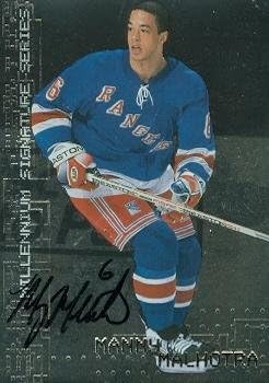 Manny Malhotra autografirana hokejaška karta 1999 u igri # 163 - autogramene hokejske kartice