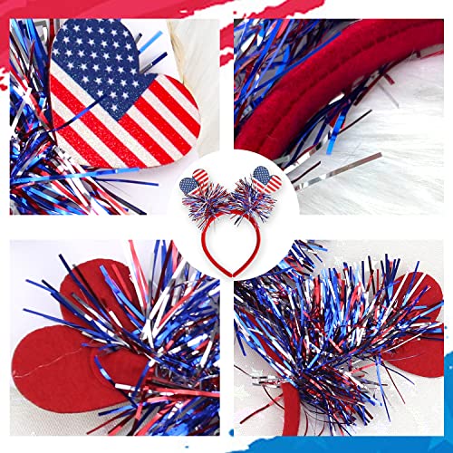 BELSITA 4. jula traka za glavu Patriotska glava Boppers američko srce Zastava Glitter Hair Band Dan nezavisnosti