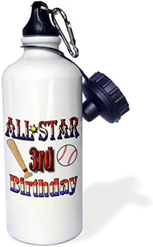 3drose All Star 3. rođendan sa bejzbol i bejzbol paljtom - boce za vodu