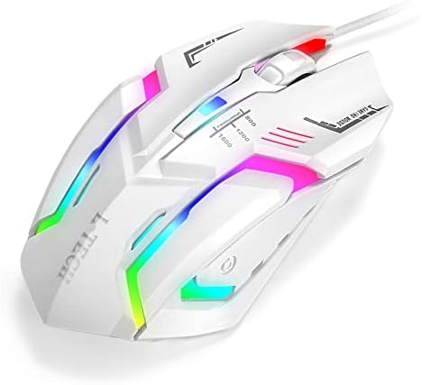 INHANDA Wired Gaming Mouse, ergonomski USB optički miš miš sa RGB pozadinskim osvjetljenjem, 1600 DPI podesiv
