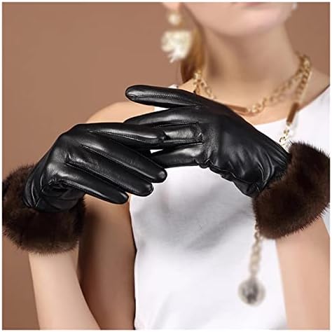 N / A ženske kožne rukavice zimske tople ženske meke rukavice