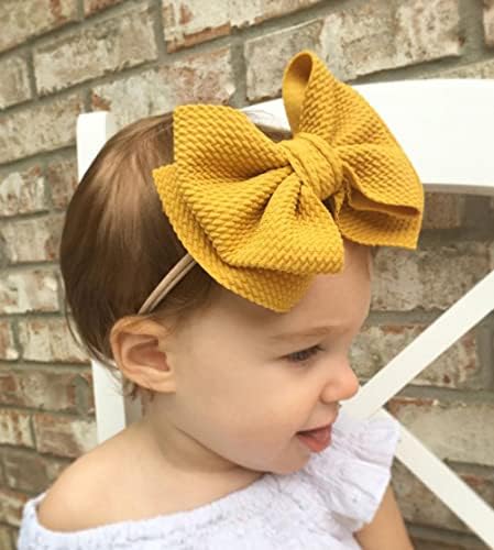 Kewl Fashion Baby Girl's Toddler 5 inča Meki luk-čvor najlonska traka za glavu za glavu