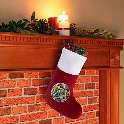 Yin Yanng Lion Tiger Božićne čarape Čarape za čarape Xmas Tree Santa Ornamenti Viseći ukrase za kamin za