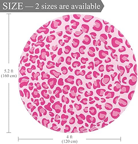 Llnsupply veličina 5 ft okrugla djeca reproduciraj ružičasti ružičasti leopard životinjski jastučići za