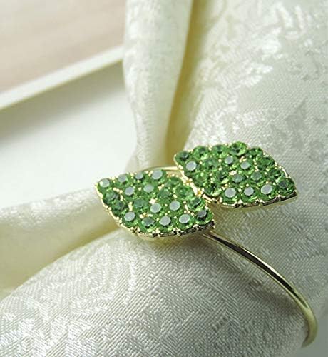 Zorpia set od 24 prstena od salveta za venčani salveti Metal lišće sapkins držač za salvete za vjenčanje,