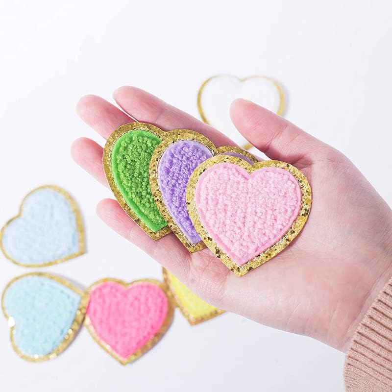 13 komada Love Set Chenille izvezeni patch Glitter Edge Mix Color Hearts Badge Dekorate zakrpe za popravke