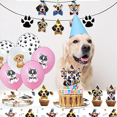 Juhap 96kom potrepštine za rođendanske zabave za pse, dekoracije za rođendanske zabave šteneta za djecu